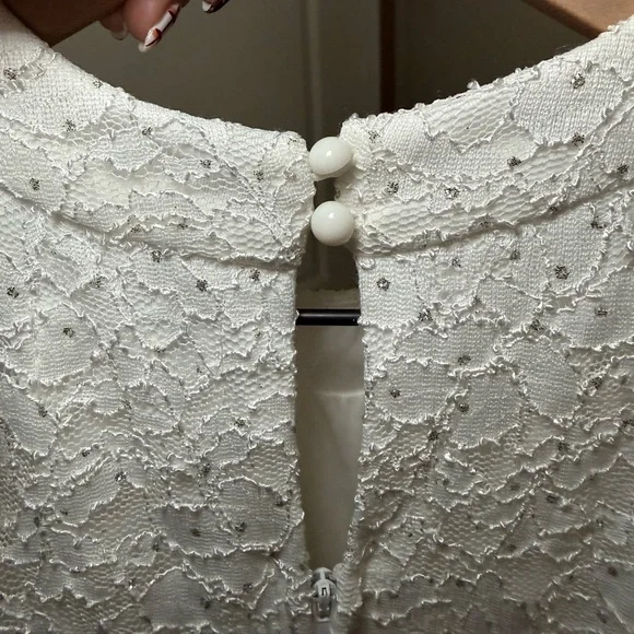 Speechless Kids High-Low Party Dress Lace & Sequins White/Navy Size 7 - Picture 7 of 9